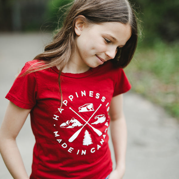 Youth Girls Crest T Shirt Canada Red