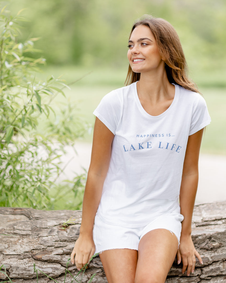Women&#39;s Lake Life Bamboo T-Shirt, White