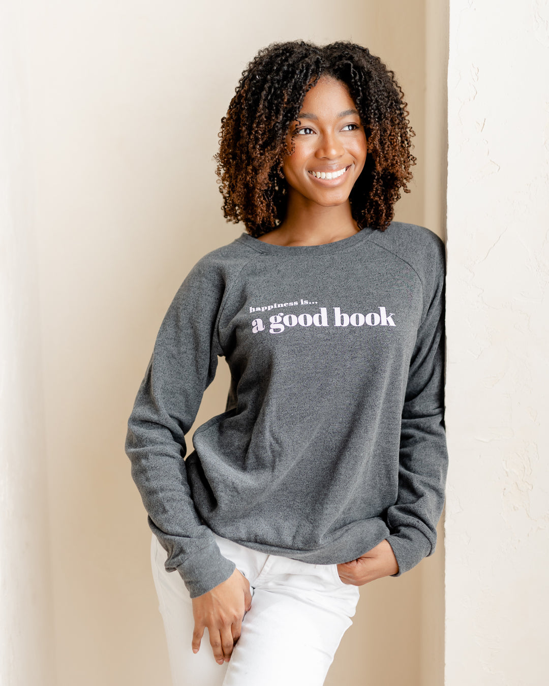 Women&#39;s Good Book Crew Sweatshirt, Charcoal