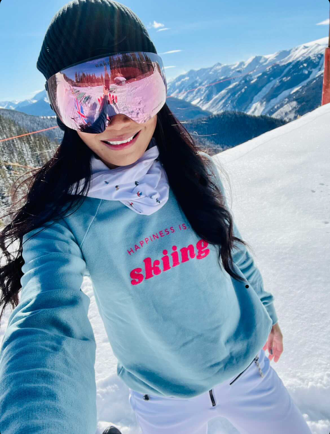 Women&#39;s Skiing Crew Sweatshirt, Teal