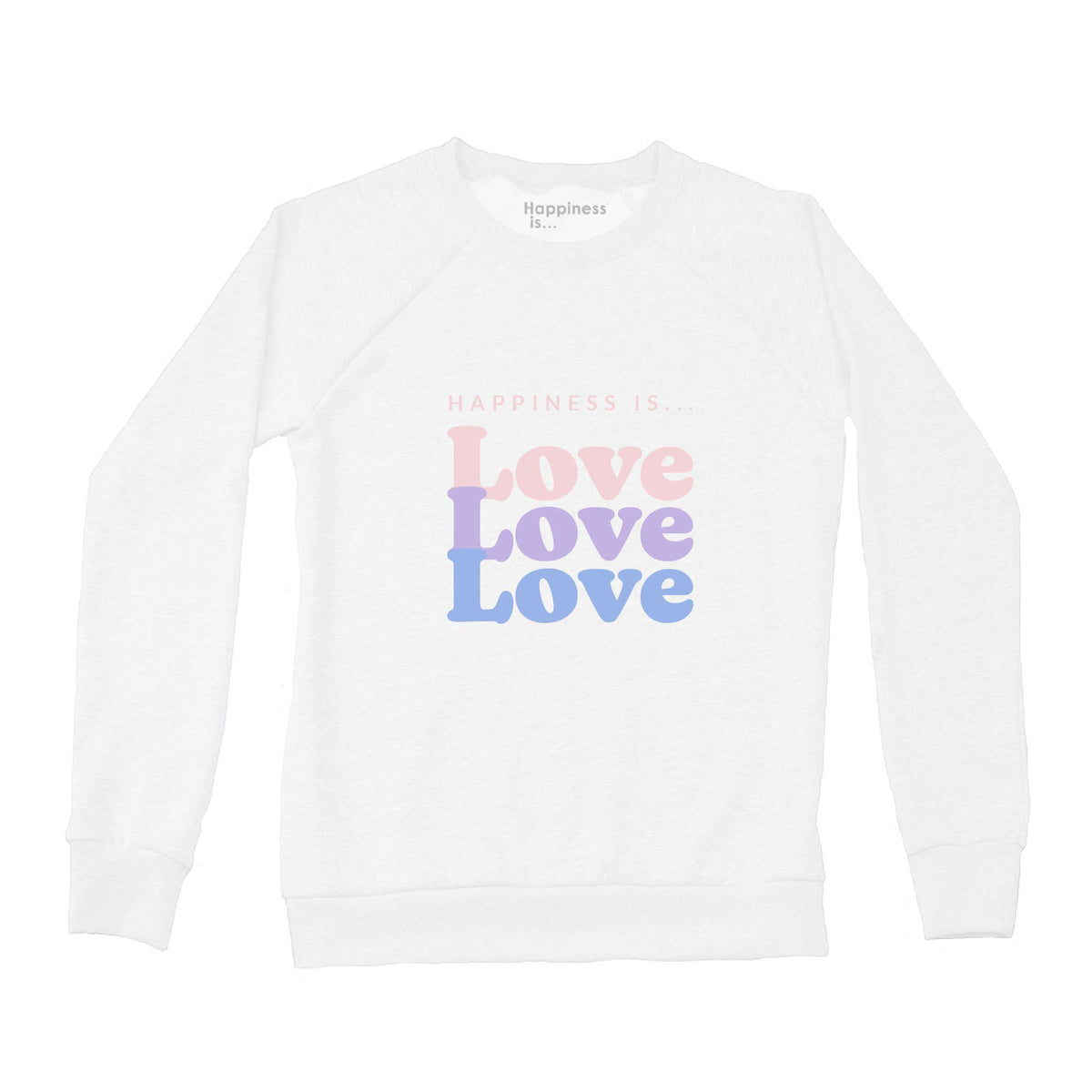 Women&#39;s Love Love Love Crew Sweatshirt, White