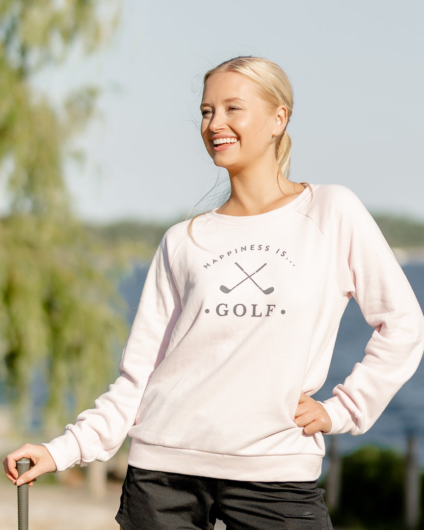 Women&#39;s Golf Crew Sweatshirt, Ballet Pink