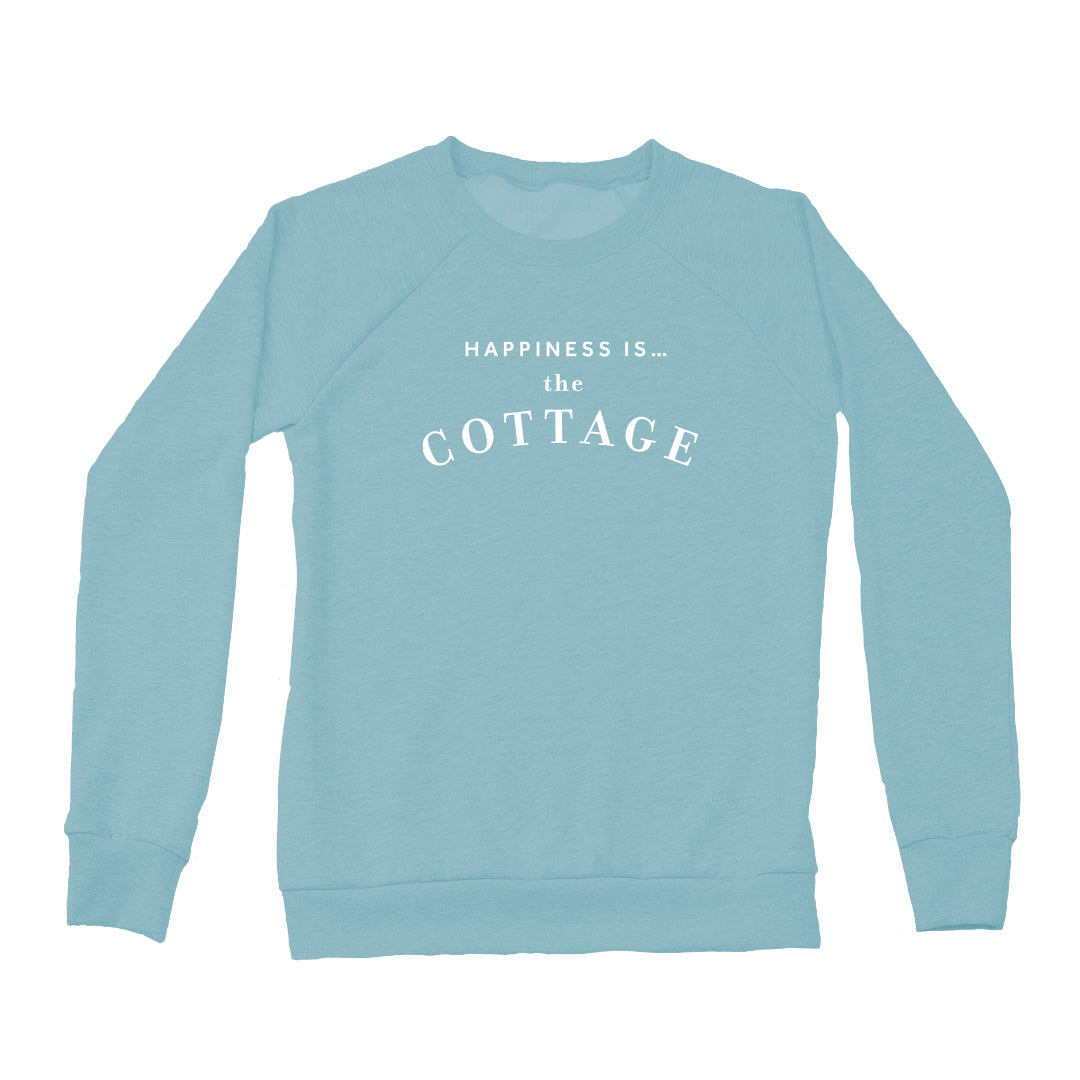 Women's Happiness is the Cottage Crew Sweatshirt Teal