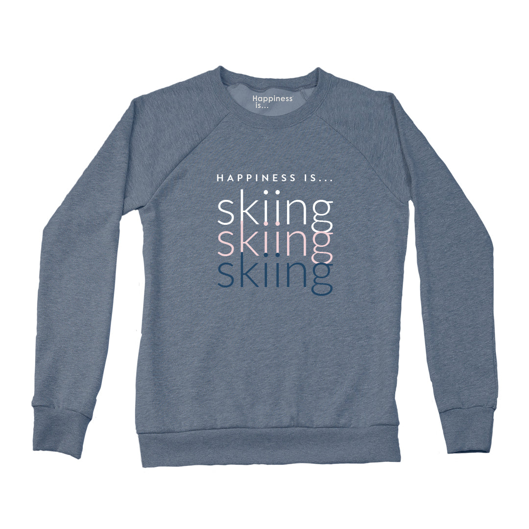Women&#39;s Skiing Skiing Skiing Crew Sweatshirt, Heather Navy