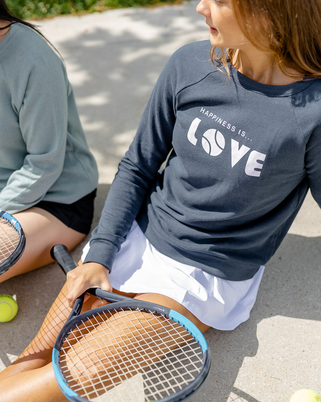 Women's Happiness Tennis Crew Sweatshirt Navy