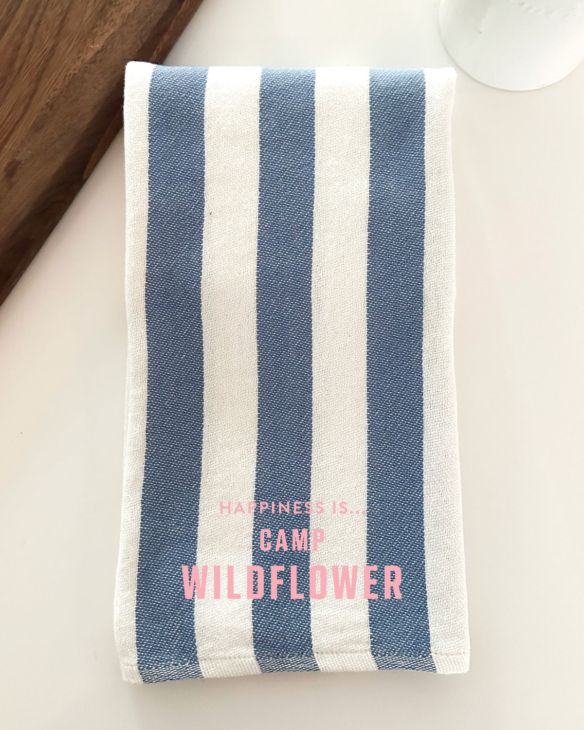 Custom Tea/Hand Towel, Striped Blue