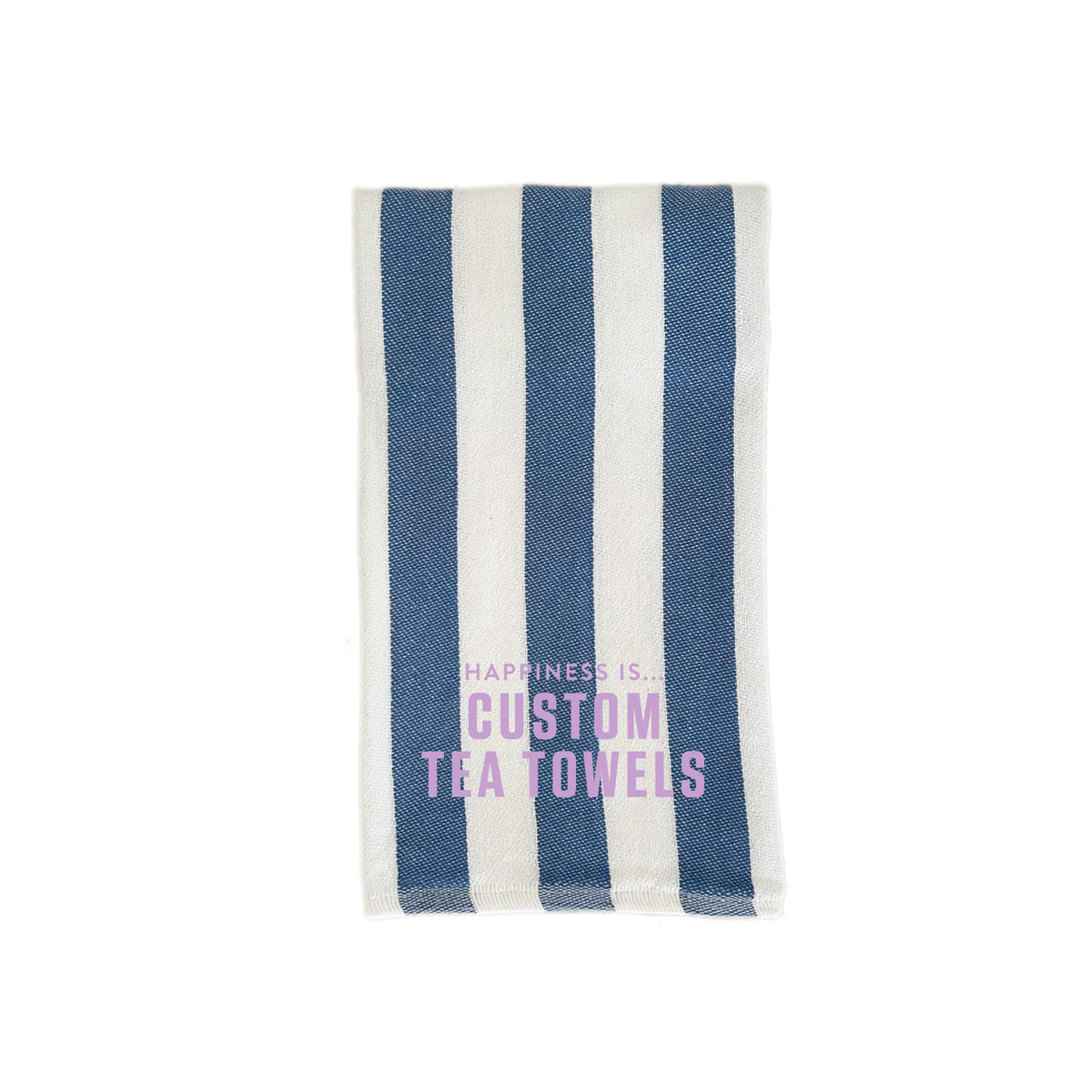 Custom Tea/Hand Towel, Striped Blue