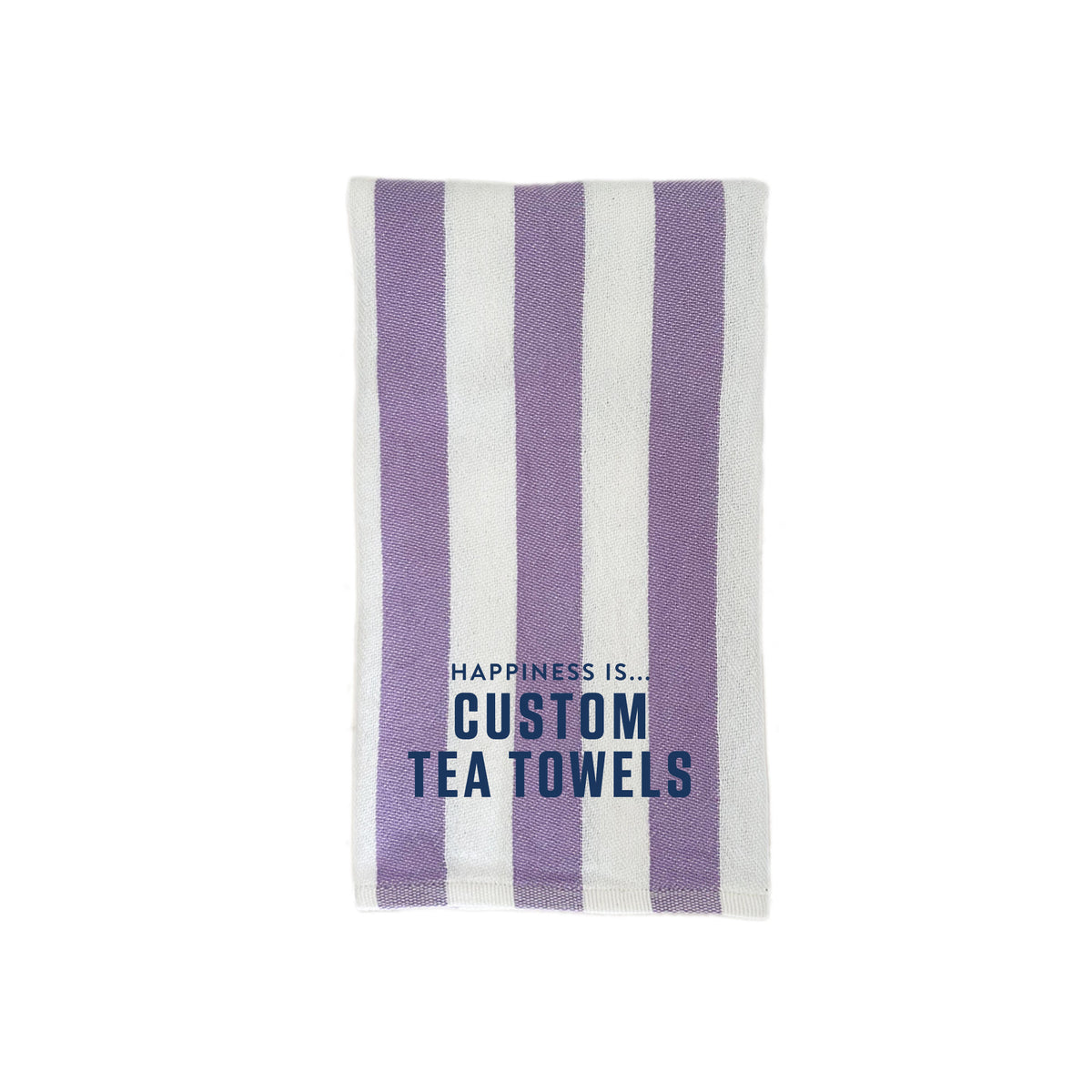 Custom Tea/Hand Towel, Striped Lilac