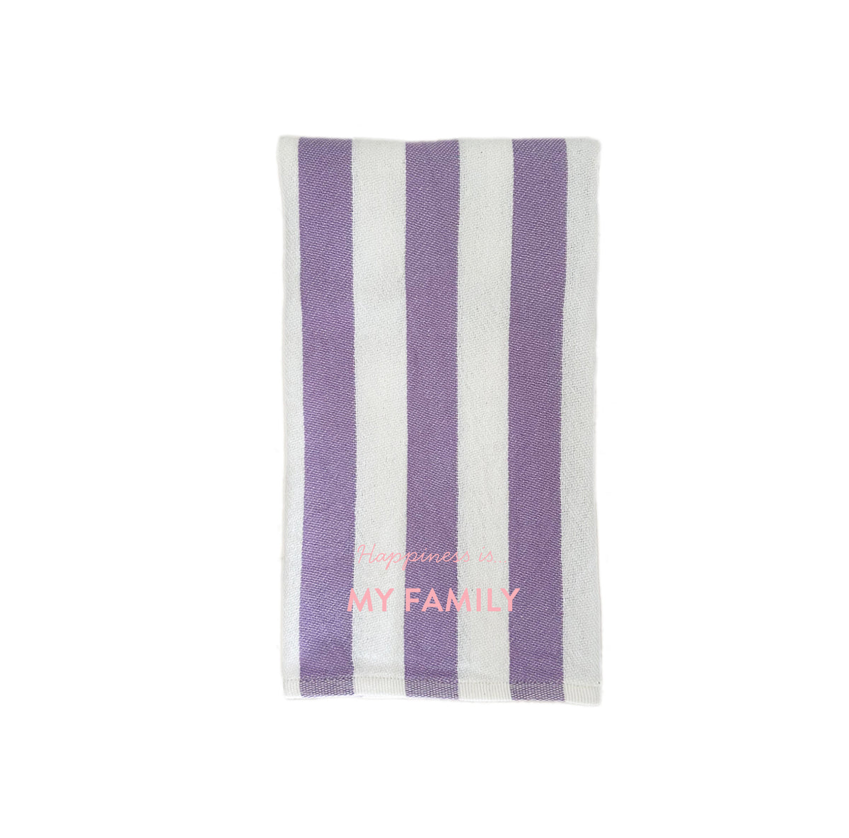 Custom Tea/Hand Towel, Striped Lilac