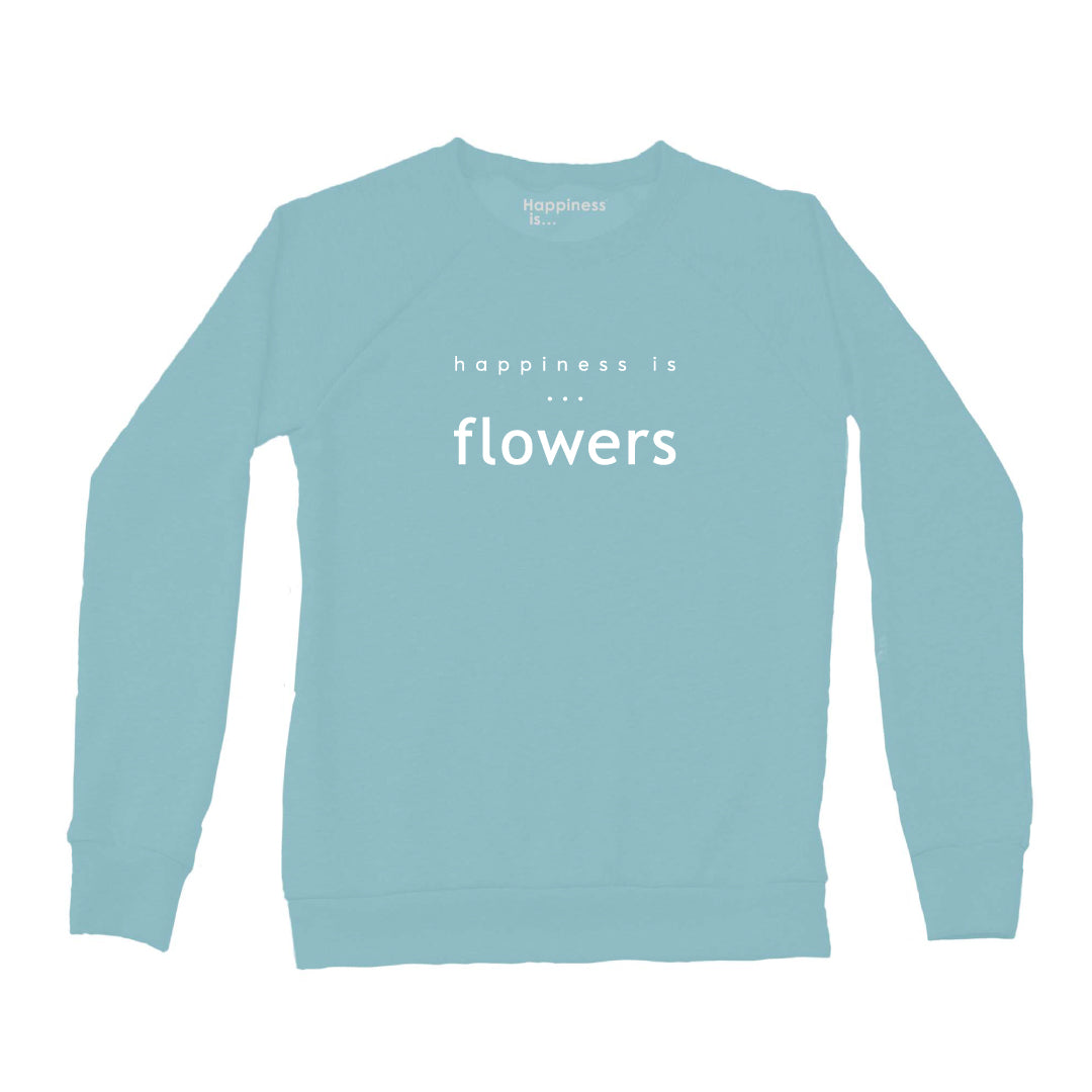 Women&#39;s Flowers Crew Sweatshirt, Teal