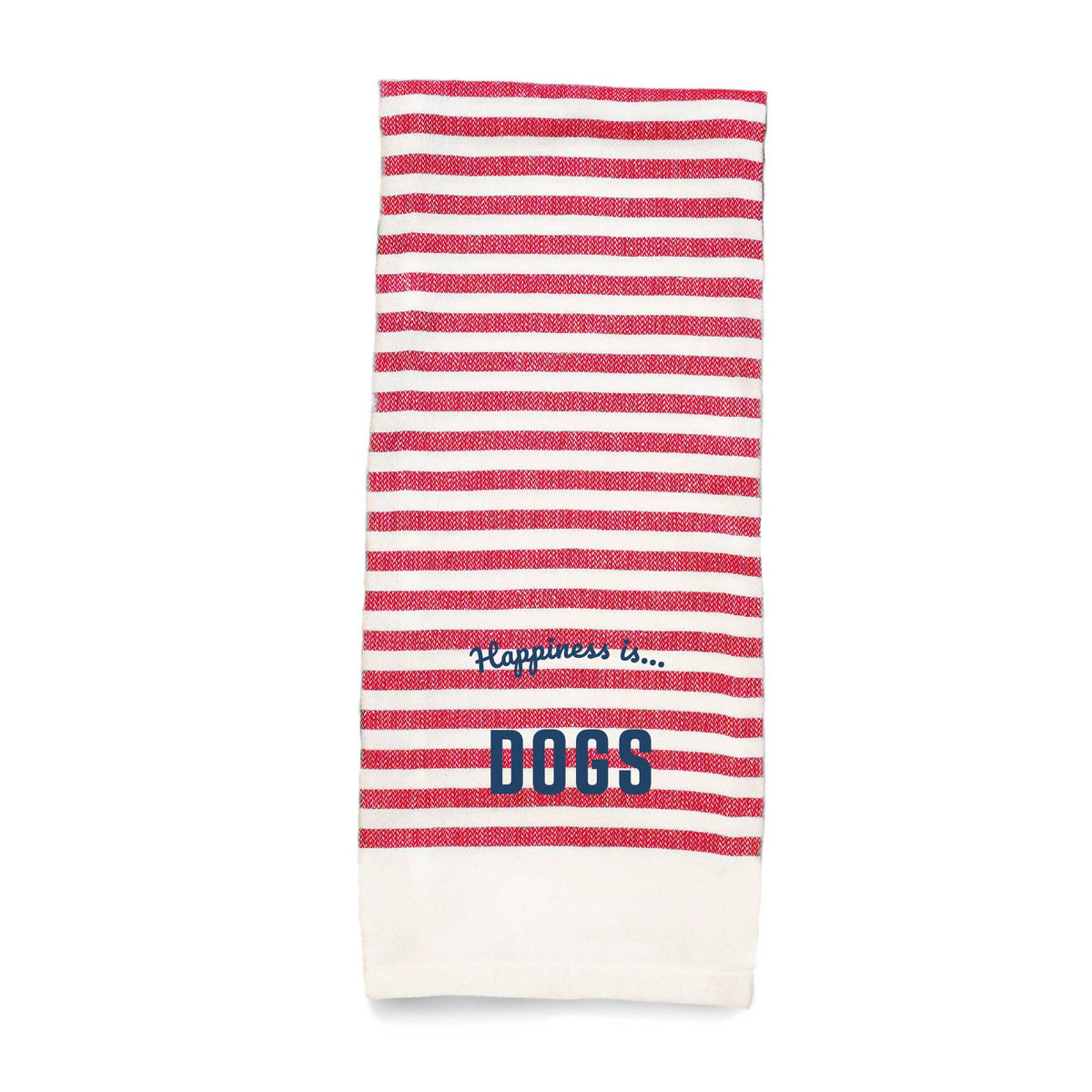 Tea Towel Dogs Striped, Red