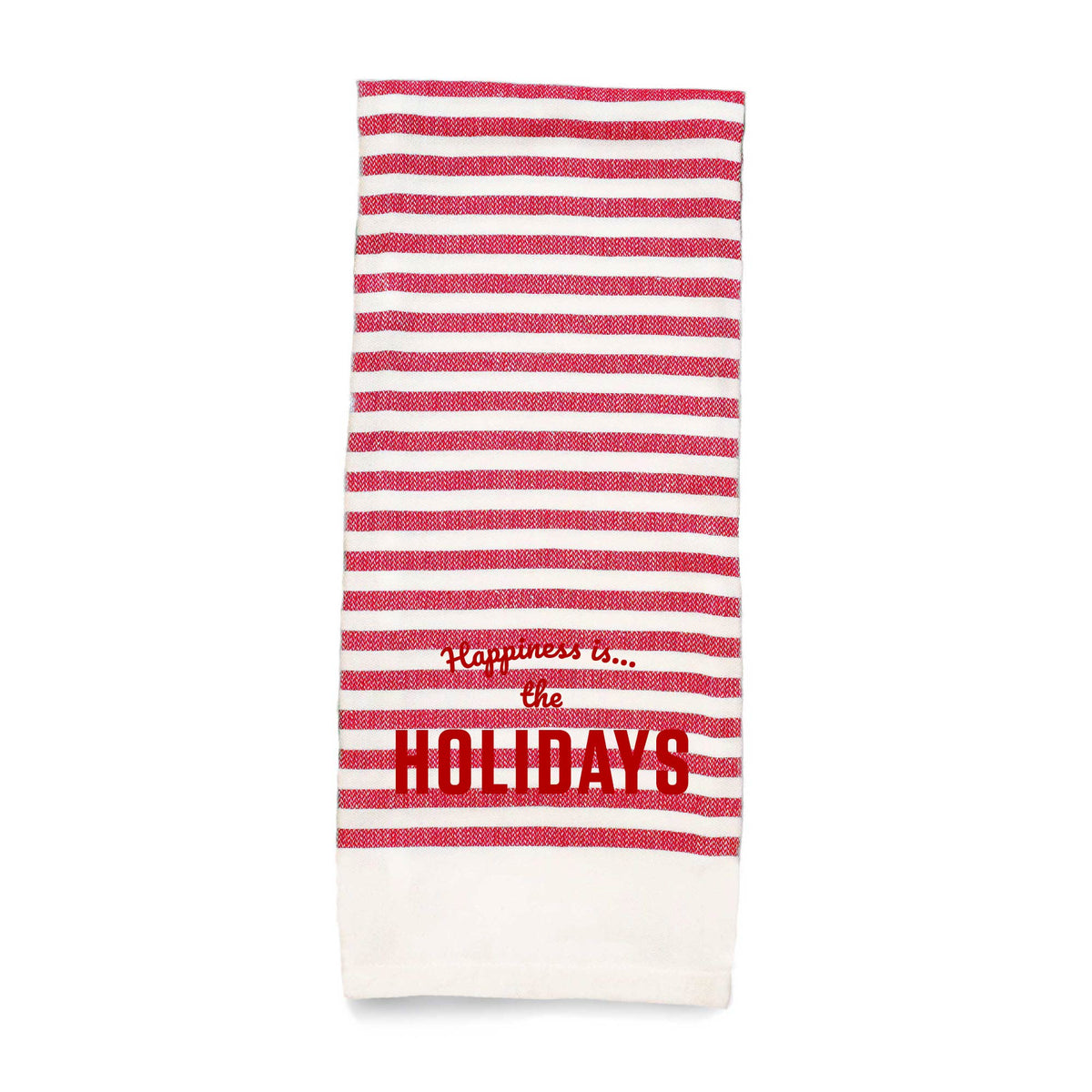 Tea Towel Holiday Striped, Red