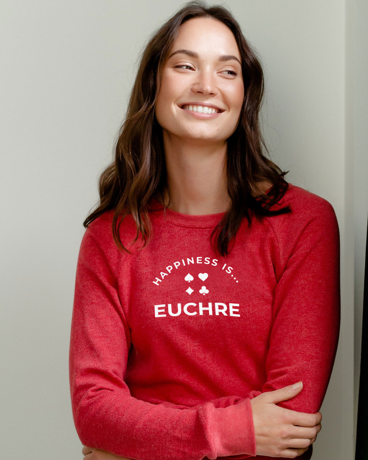 Women&#39;s Euchre Crew Sweatshirt, Chili