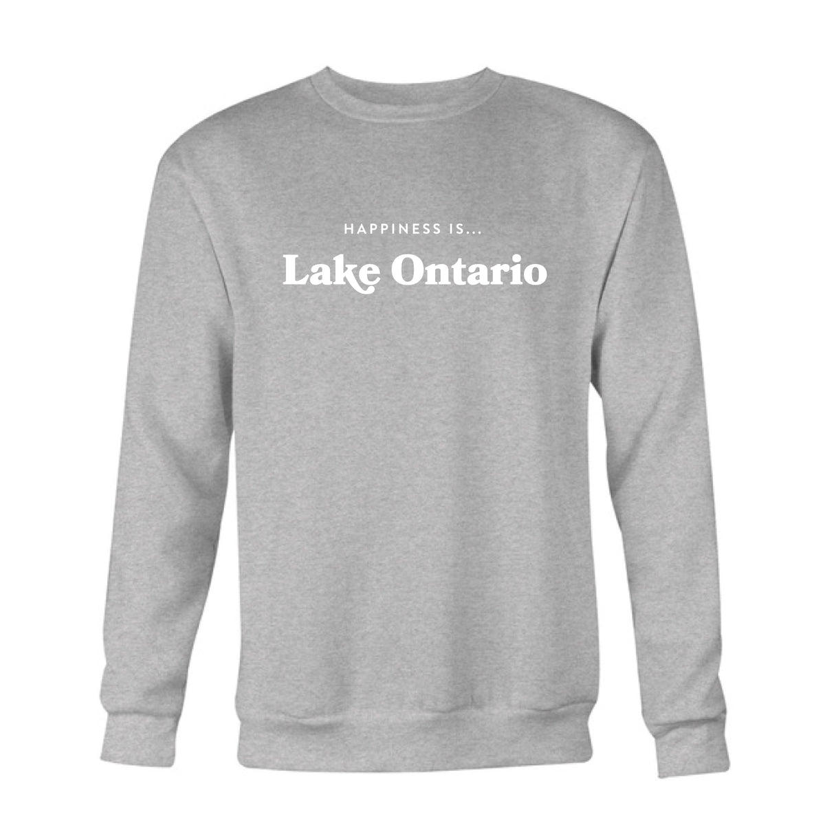 Men’s Lake Ontario Crew Sweatshirt, Heather Grey