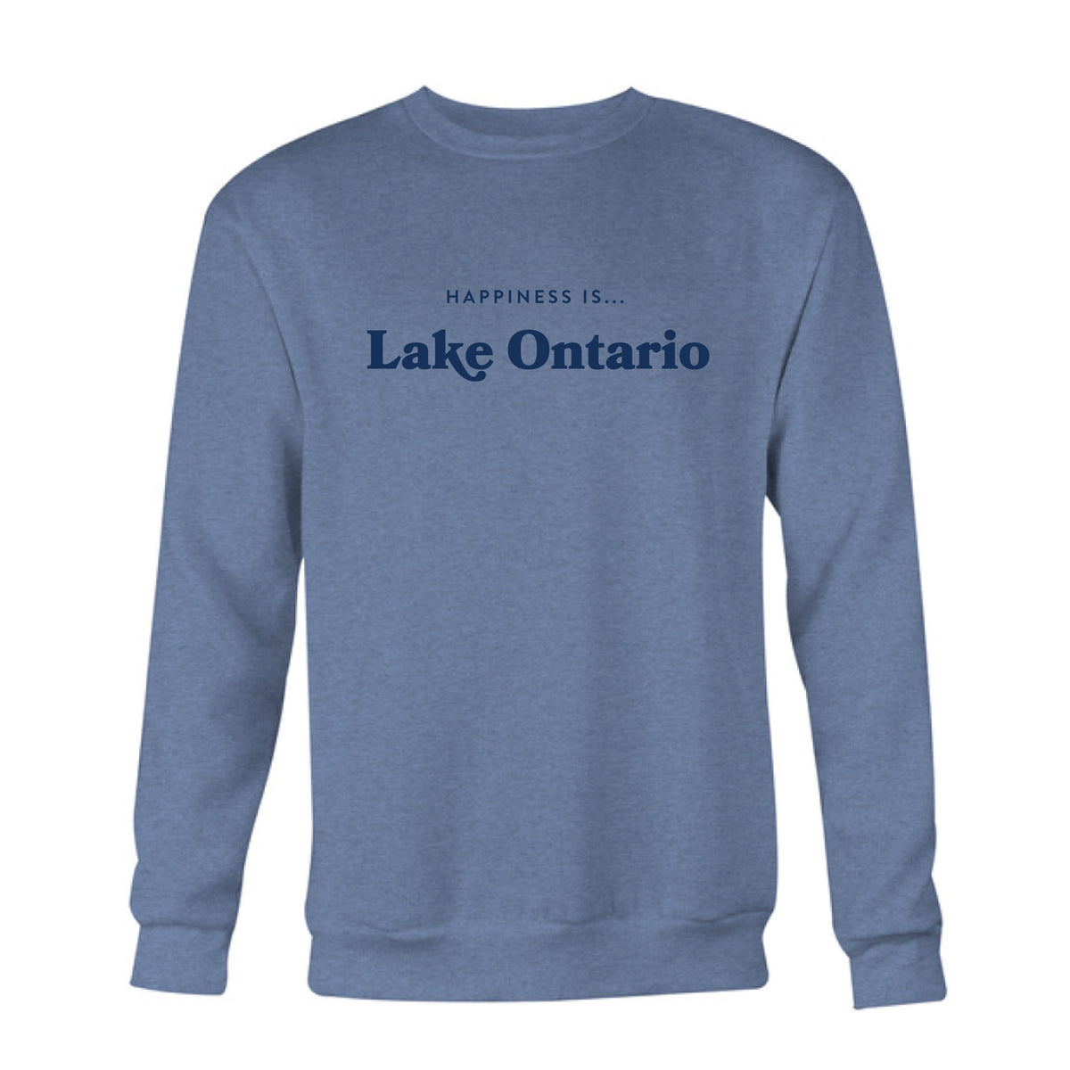 Men’s Lake Ontario Crew Sweatshirt, Heather Navy