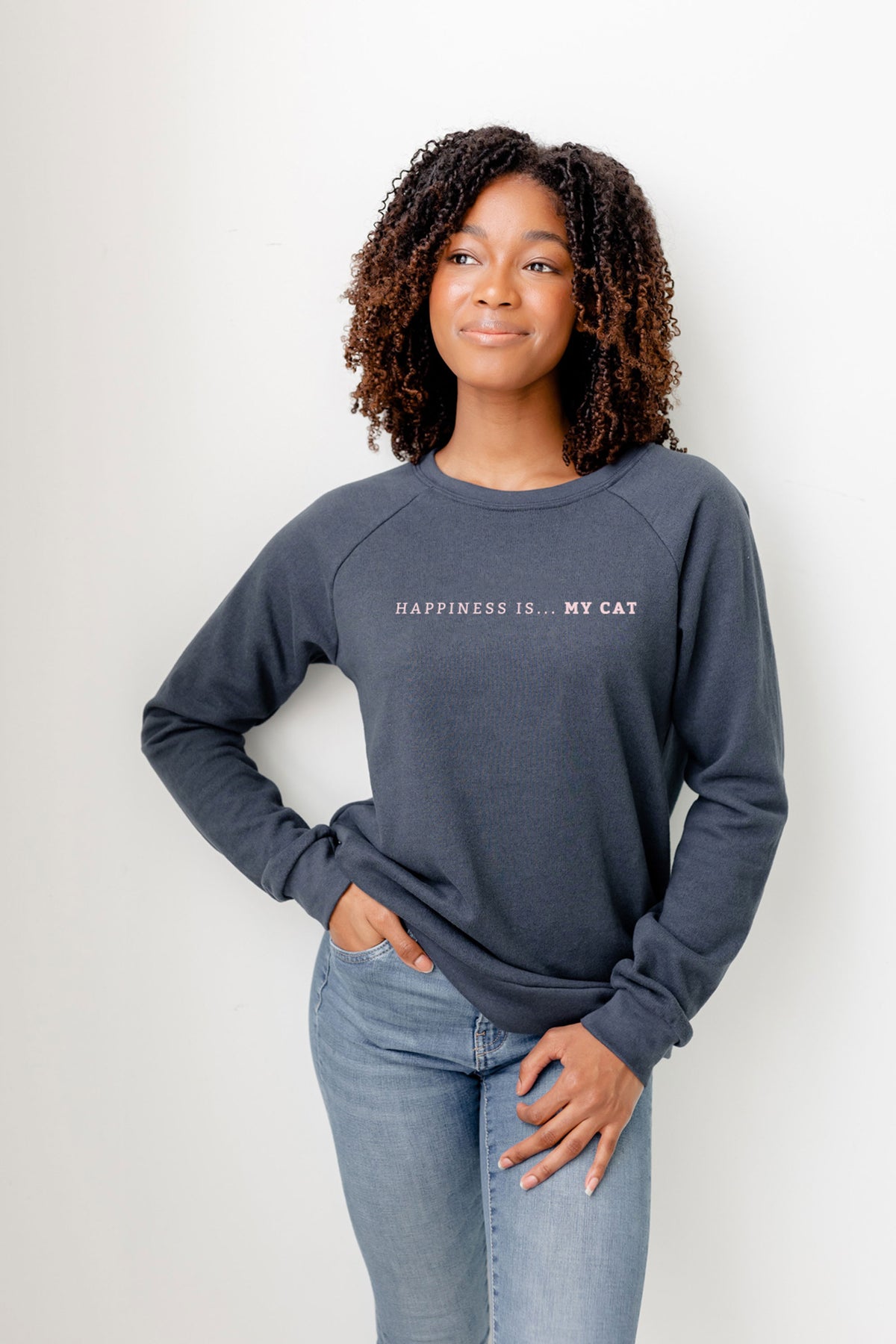 Women&#39;s My Cat Crew Sweatshirt, True Navy