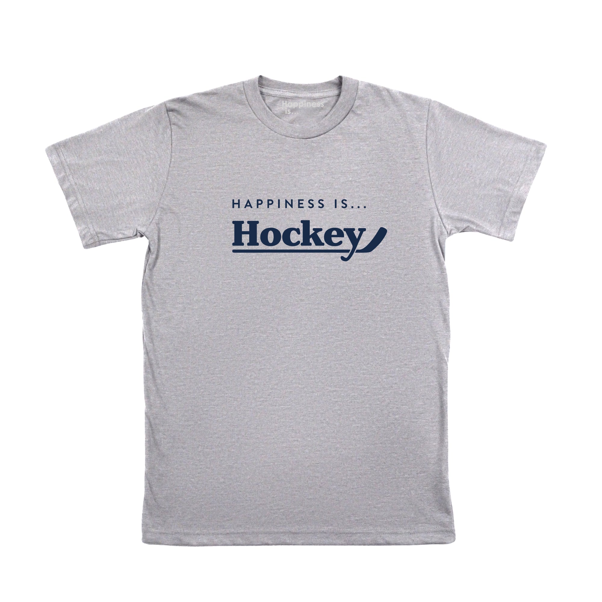 Men's Hockey T-shirt, Heather Grey - Happiness Is