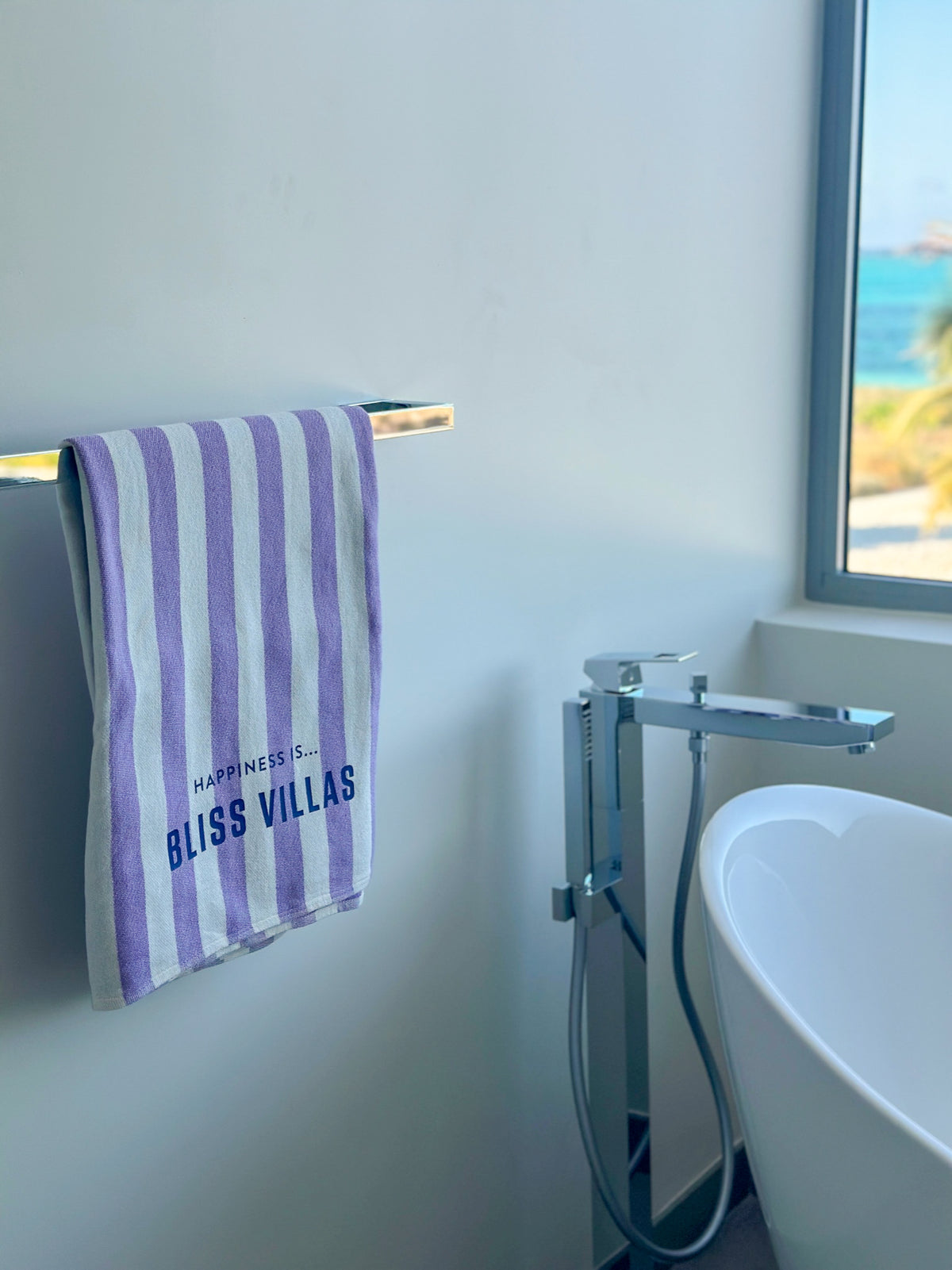 Custom Everywhere Towel, Striped Lilac