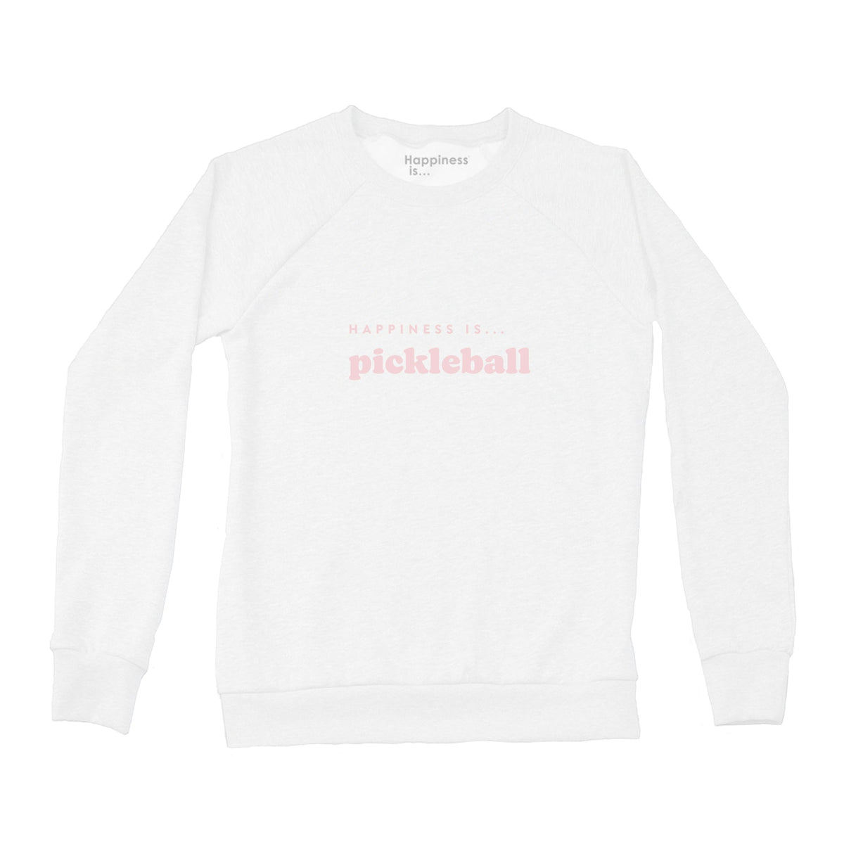 Women&#39;s Pickleball Crew Sweatshirt, White with pink