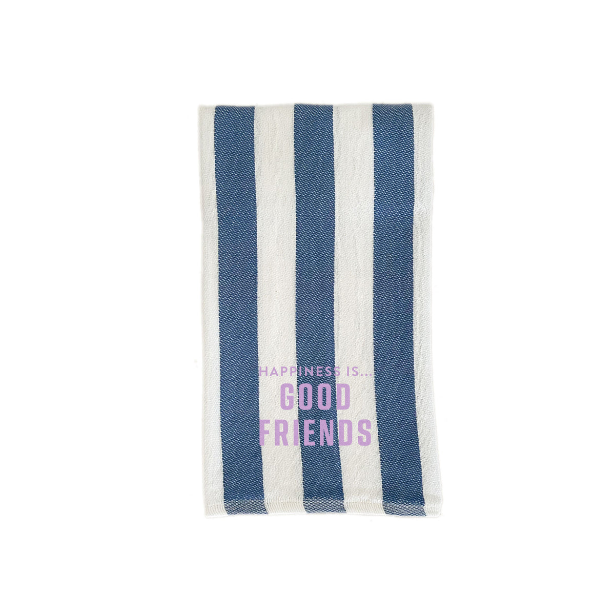 Tea/Hand Towel Good Friends, Striped Blue with lilac