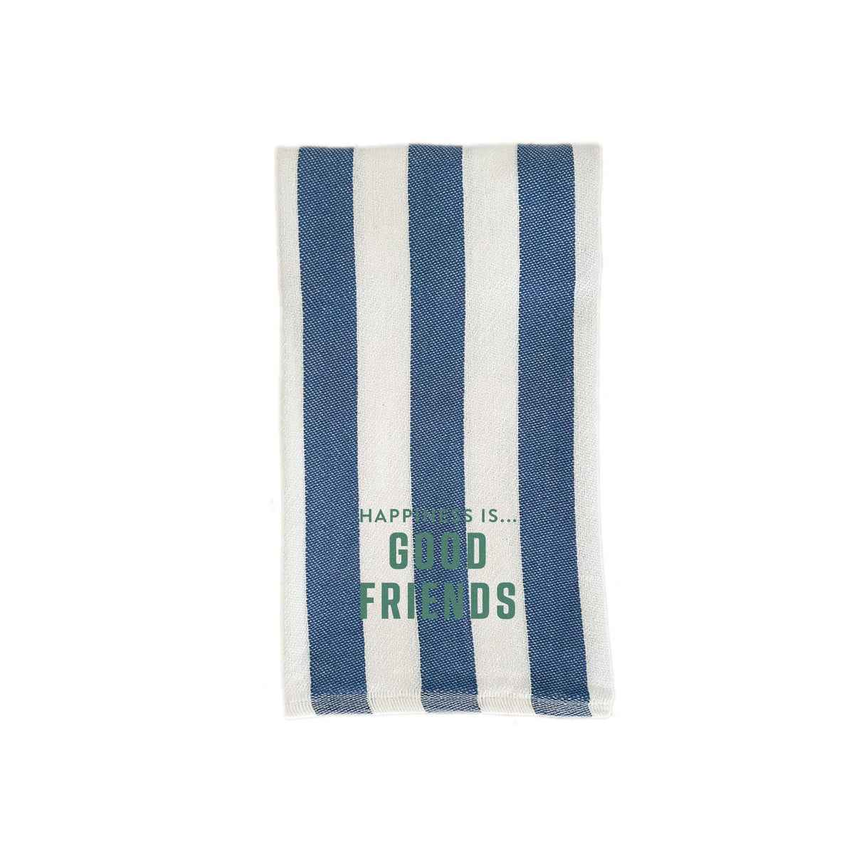 Tea/Hand Towel Good Friends, Striped Blue with spruce