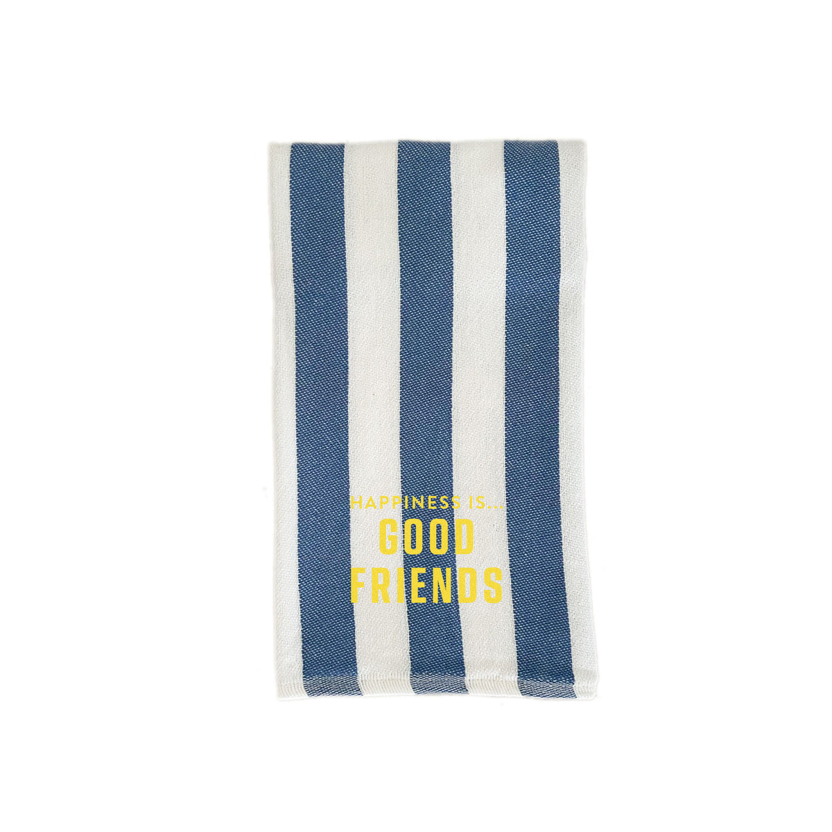 Tea/Hand Towel Good Friends, Striped Blue with yellow