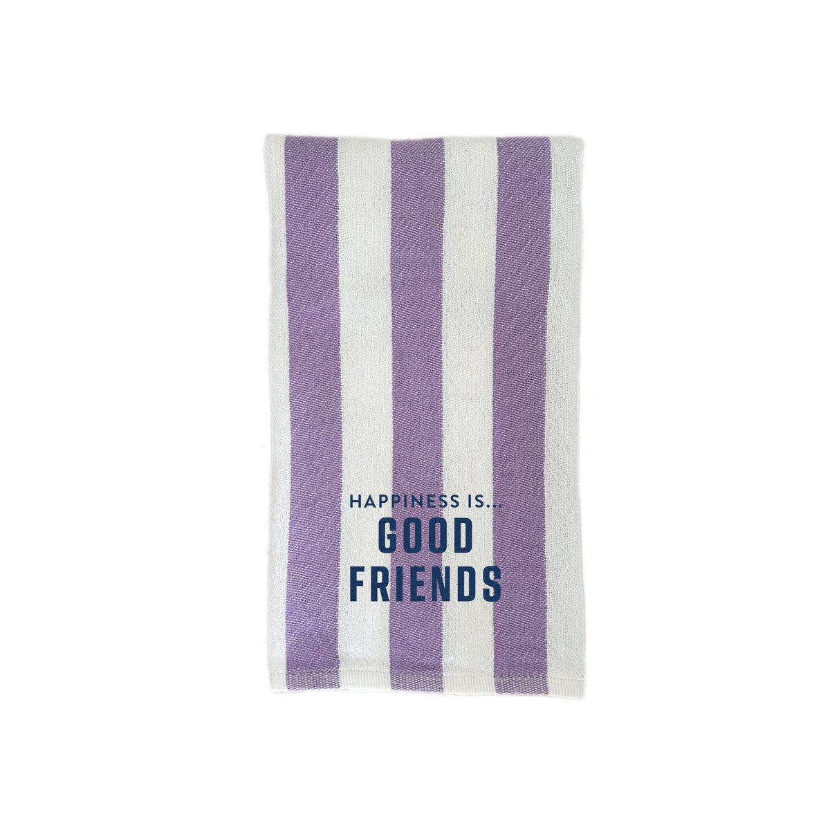 Tea/Hand Towel Good Friends, Striped Lilac with blue