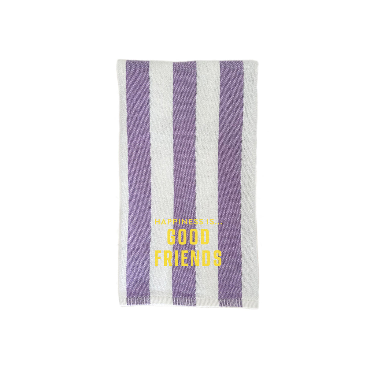 Tea/Hand Towel Good Friends, Striped Lilac with yellow