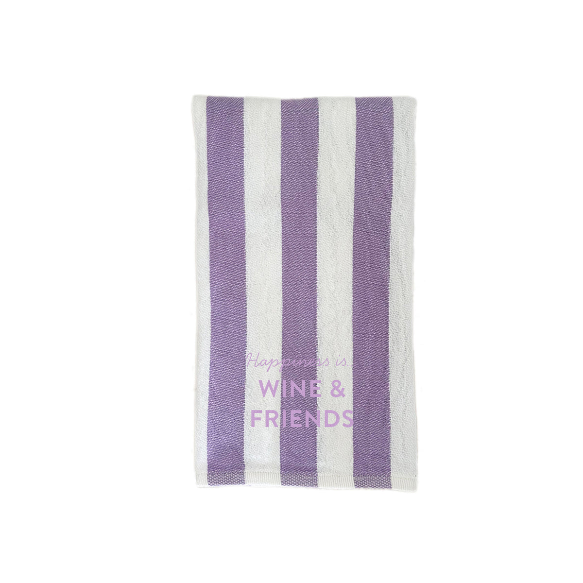 Tea/Hand Towel Wine &amp; Friends, Striped Lilac