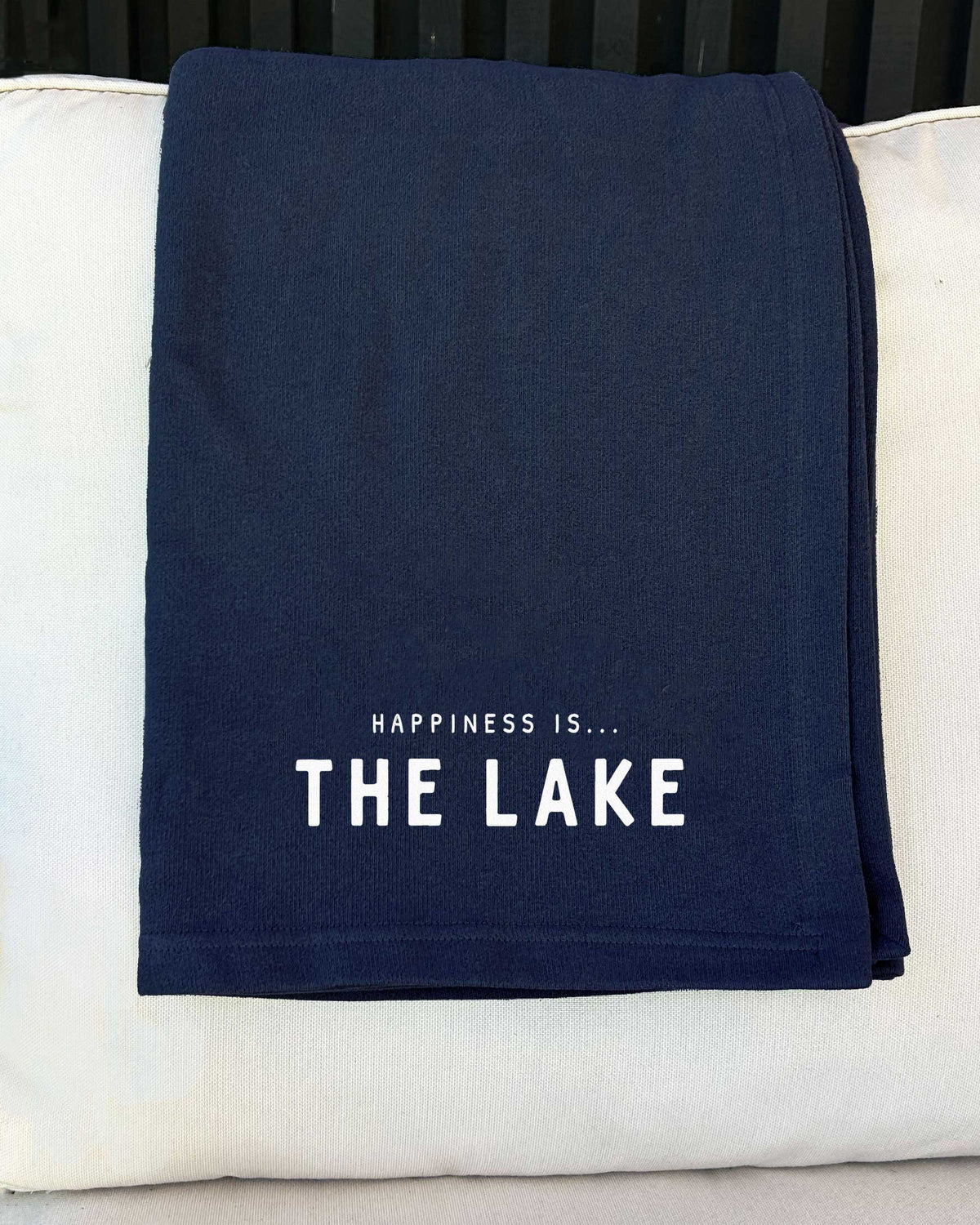 Everywhere Throw Blanket: Lake, True Navy with White