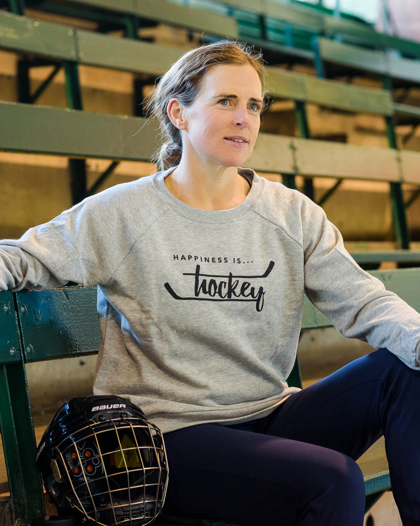 Women&#39;s Hockey Crew Sweatshirt, Heather Grey