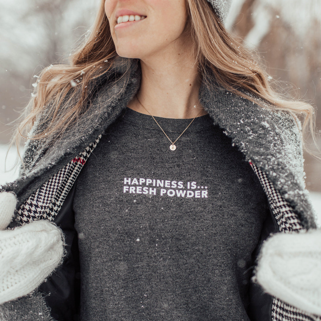 Women&#39;s Fresh Powder DISCONTINUED FIT Crew Sweatshirt, Charcoal