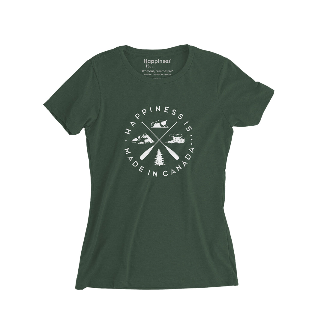 Youth Girl&#39;s Crest T-Shirt, Forest Green