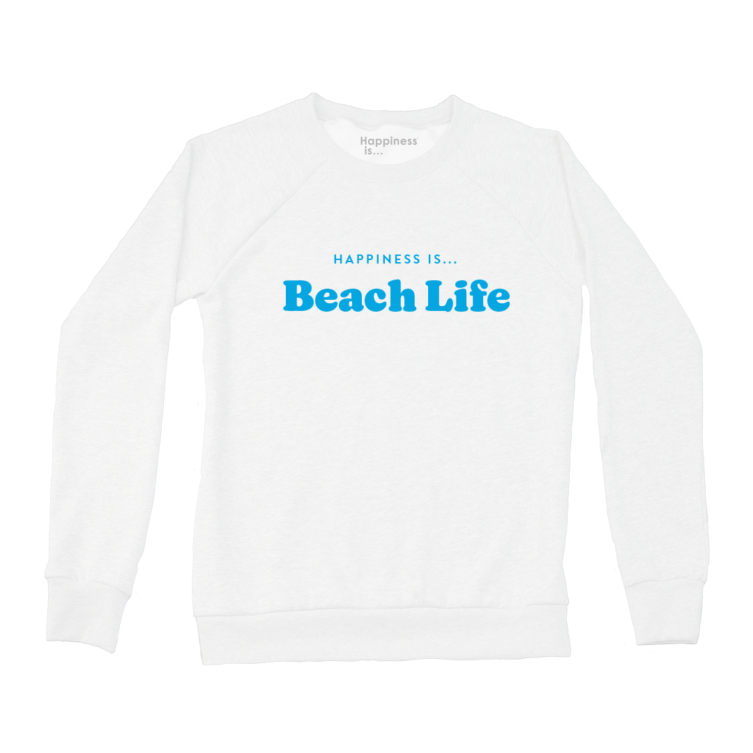 Women&#39;s Beach Life Crew Sweatshirt, White