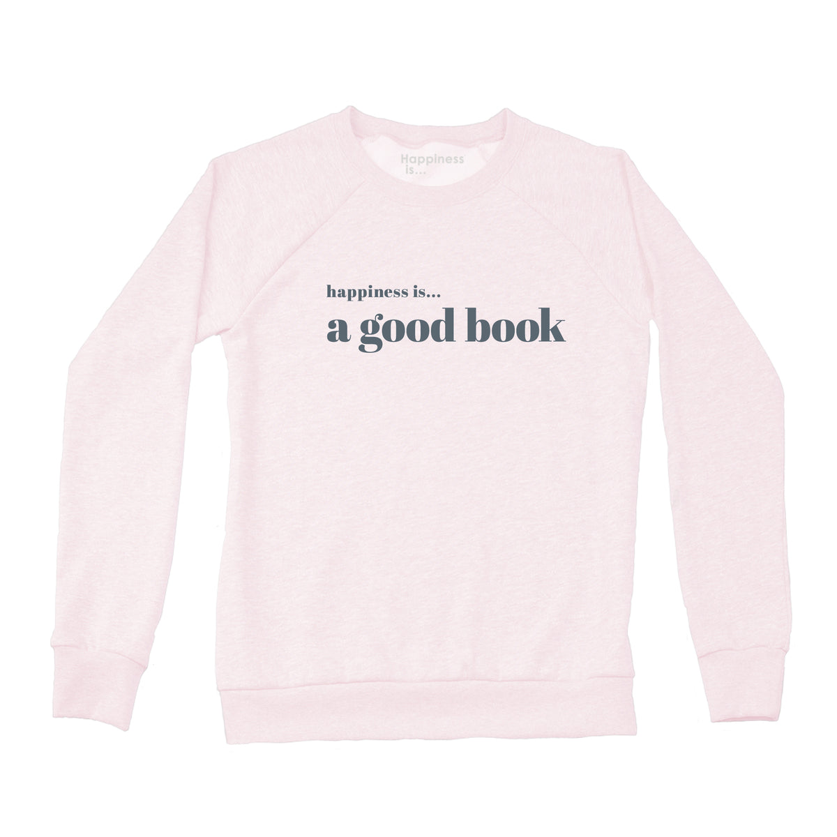 Women&#39;s Good Book Crew Sweatshirt, Ballet Pink with Grey