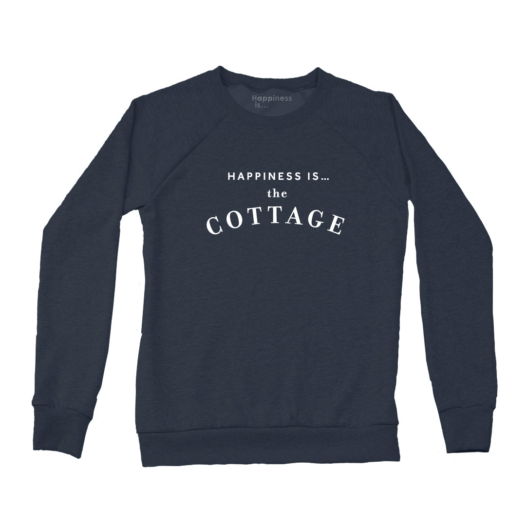 Women's Happiness is the Cottage Crew Sweatshirt True Navy