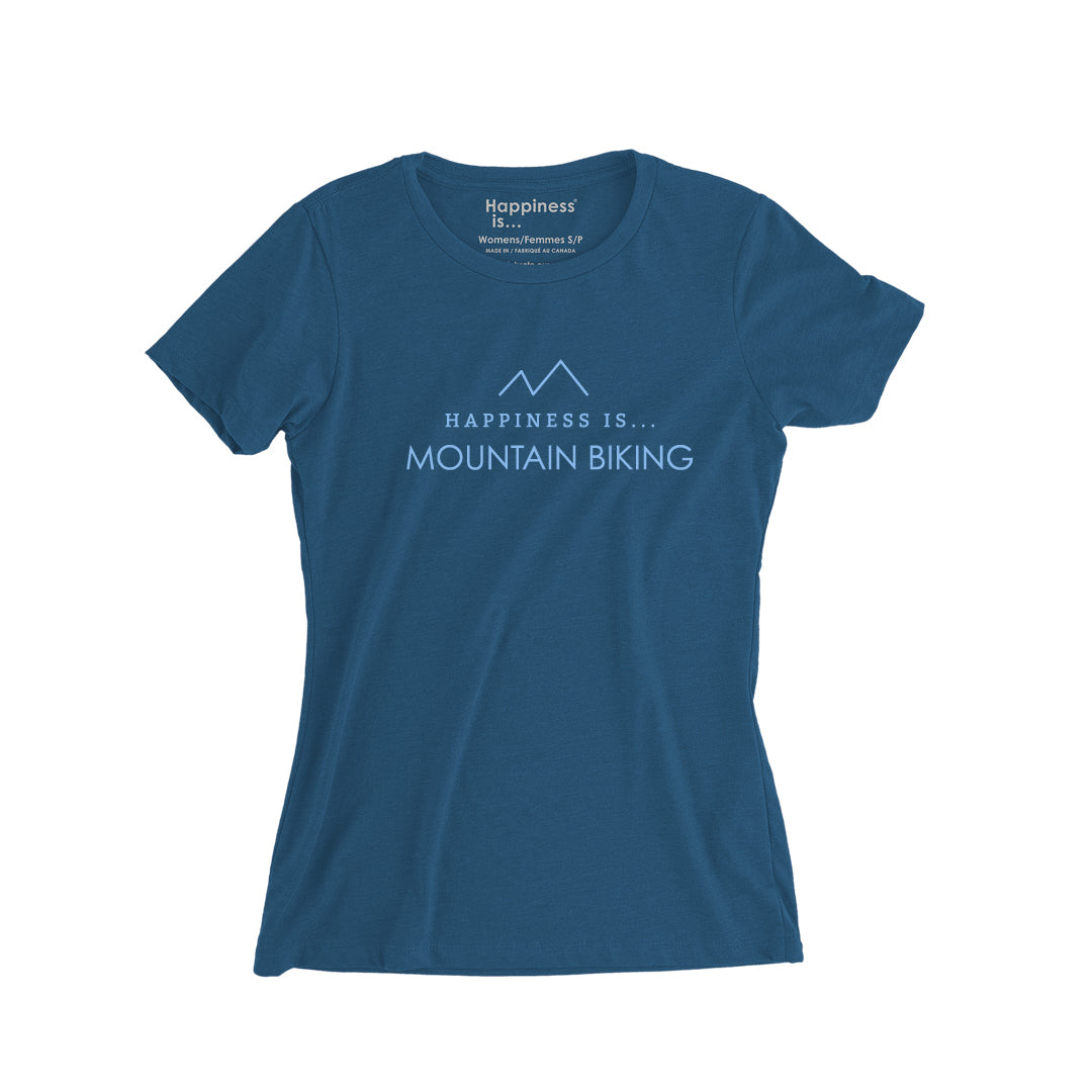 Women&#39;s Mountain Biking T-Shirt, Sea Blue