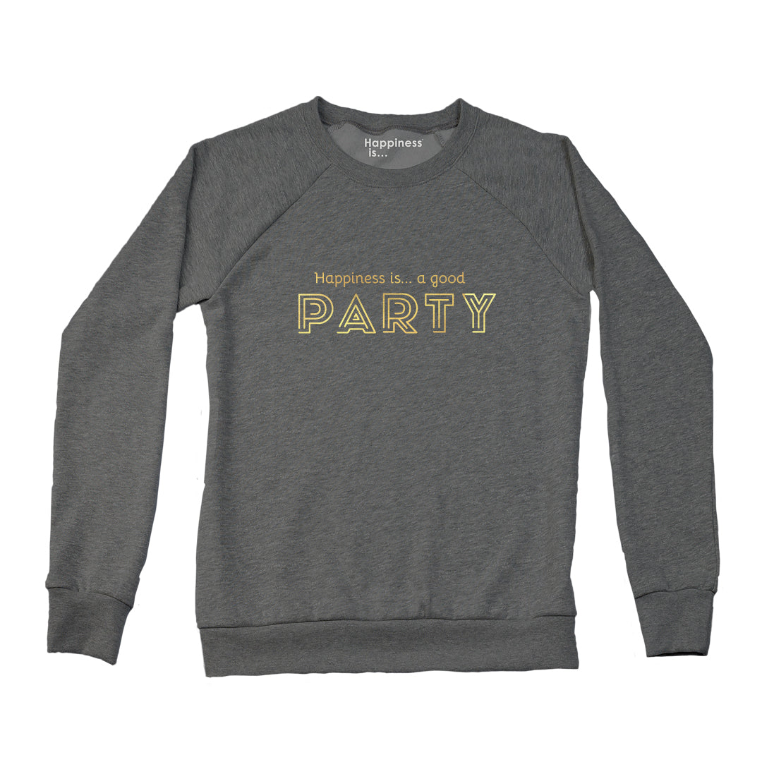 Women&#39;s Good Party Crew Sweatshirt, Charcoal