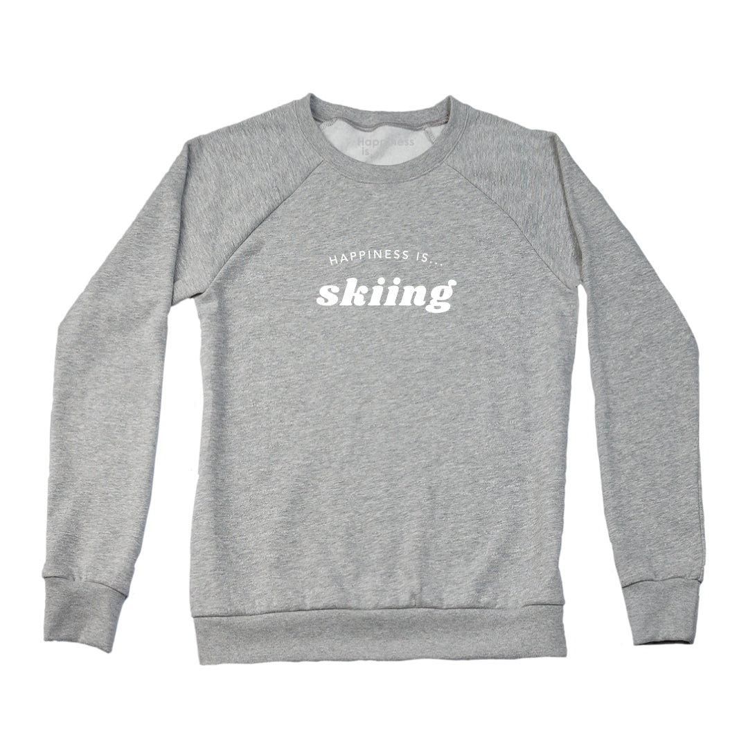 Women's Skiing Crew Sweatshirt, Heather Grey