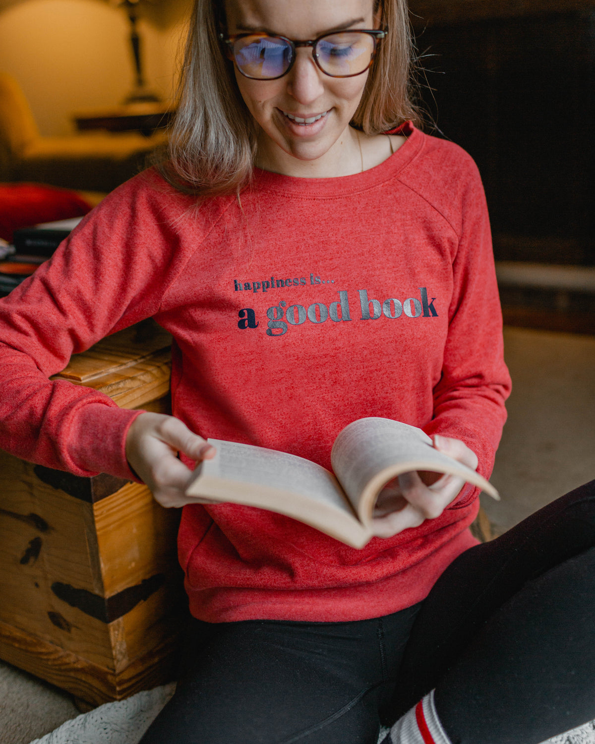 Women&#39;s Good Book Crew Sweatshirt, Chili