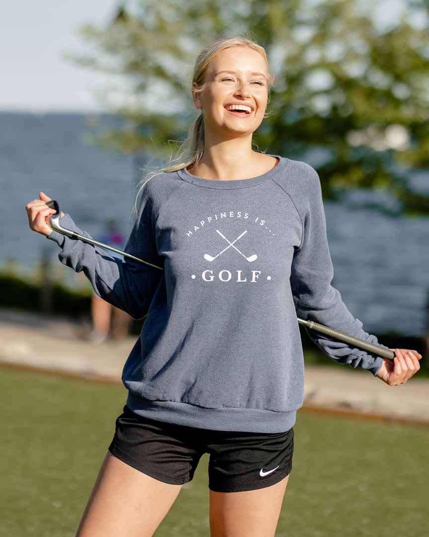 Women&#39;s Golf Crew Sweatshirt, Heather Navy