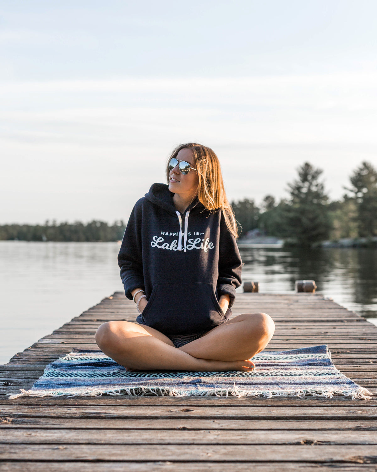 Unisex Lake Life Hoodie, Navy