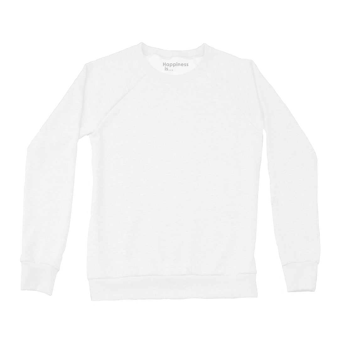 Women's Plain Crew Sweatshirt, White - Main Image
