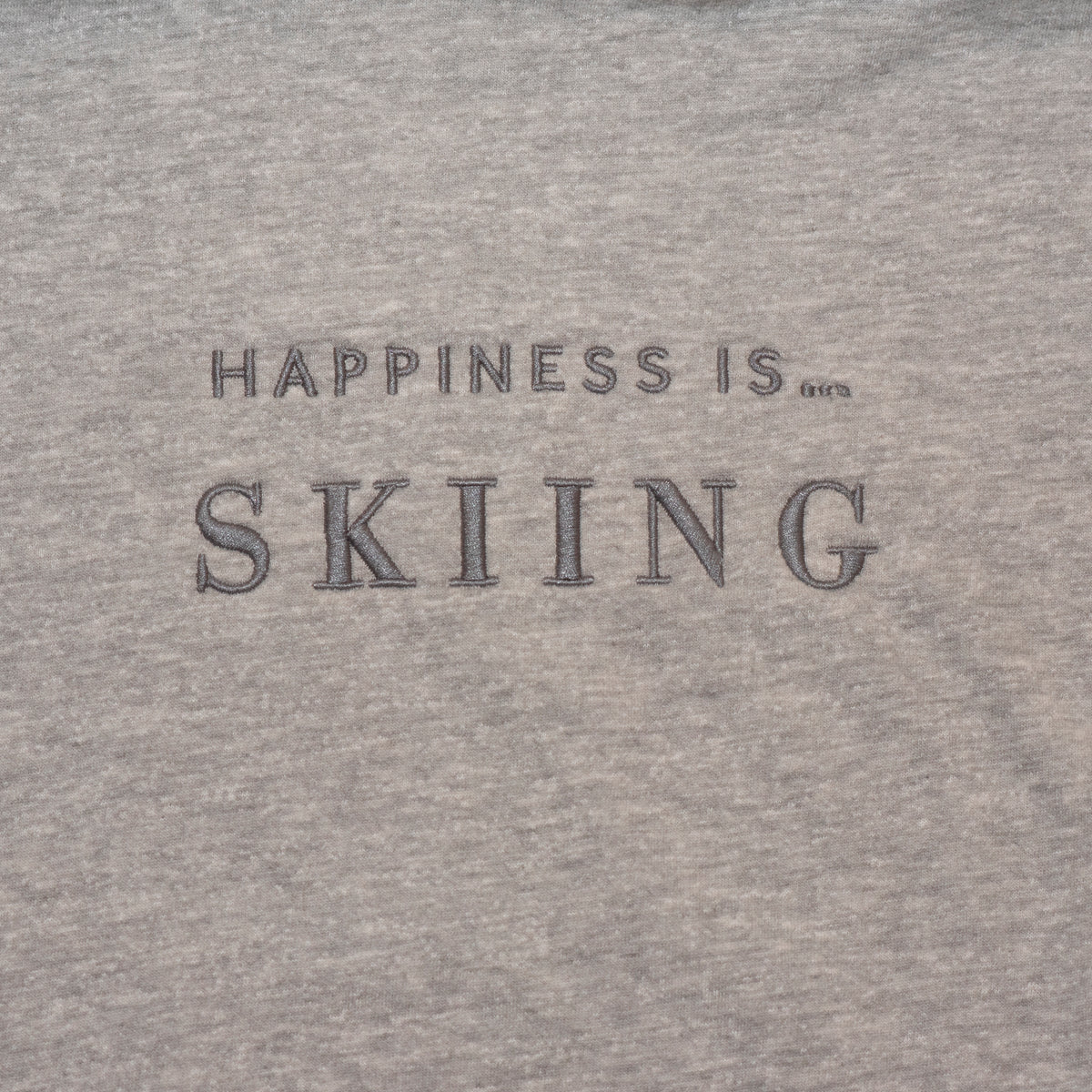 Women's Skiing Crew Sweatshirt, Heather Grey Embroidered