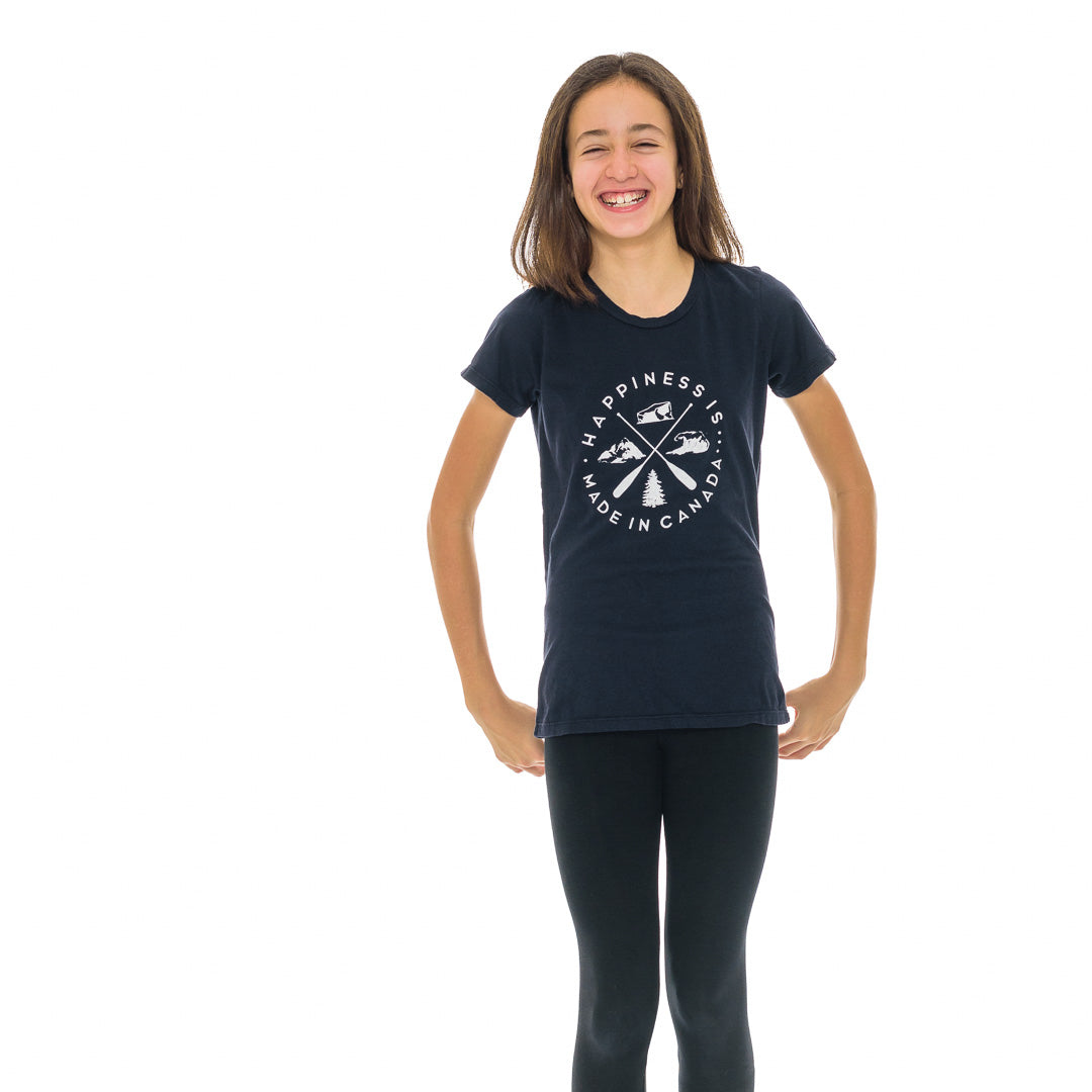 Youth Girl&#39;s Crest T-Shirt, Navy