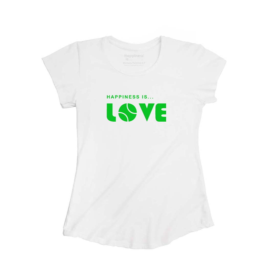Women&#39;s Tennis Love Bamboo T-Shirt, White
