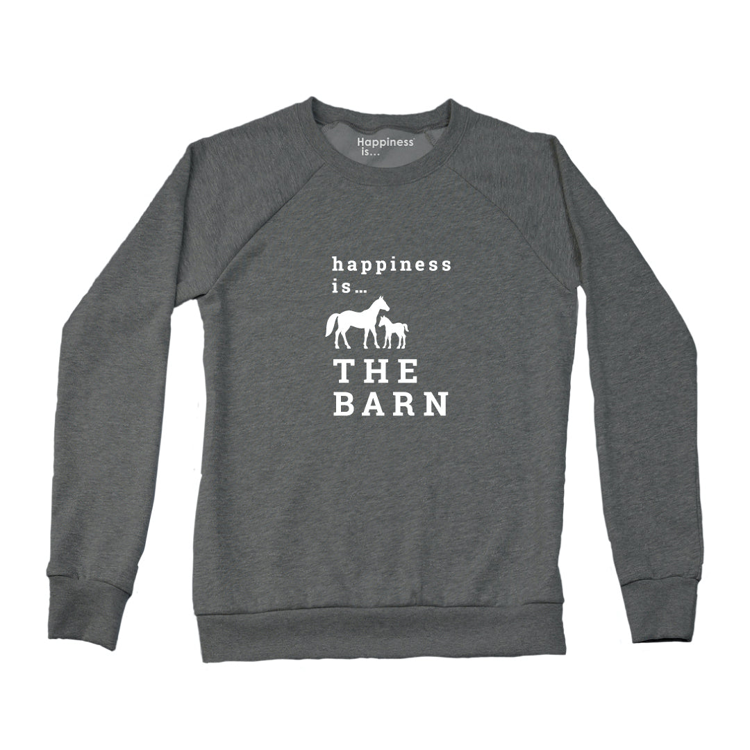 Women's Happiness is the barn Crew Sweatshirt Charcoal