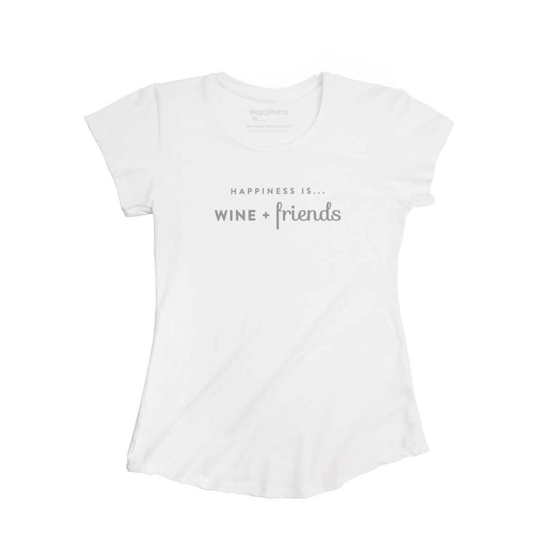 Women&#39;s Wine &amp; Friends Bamboo T-Shirt, White