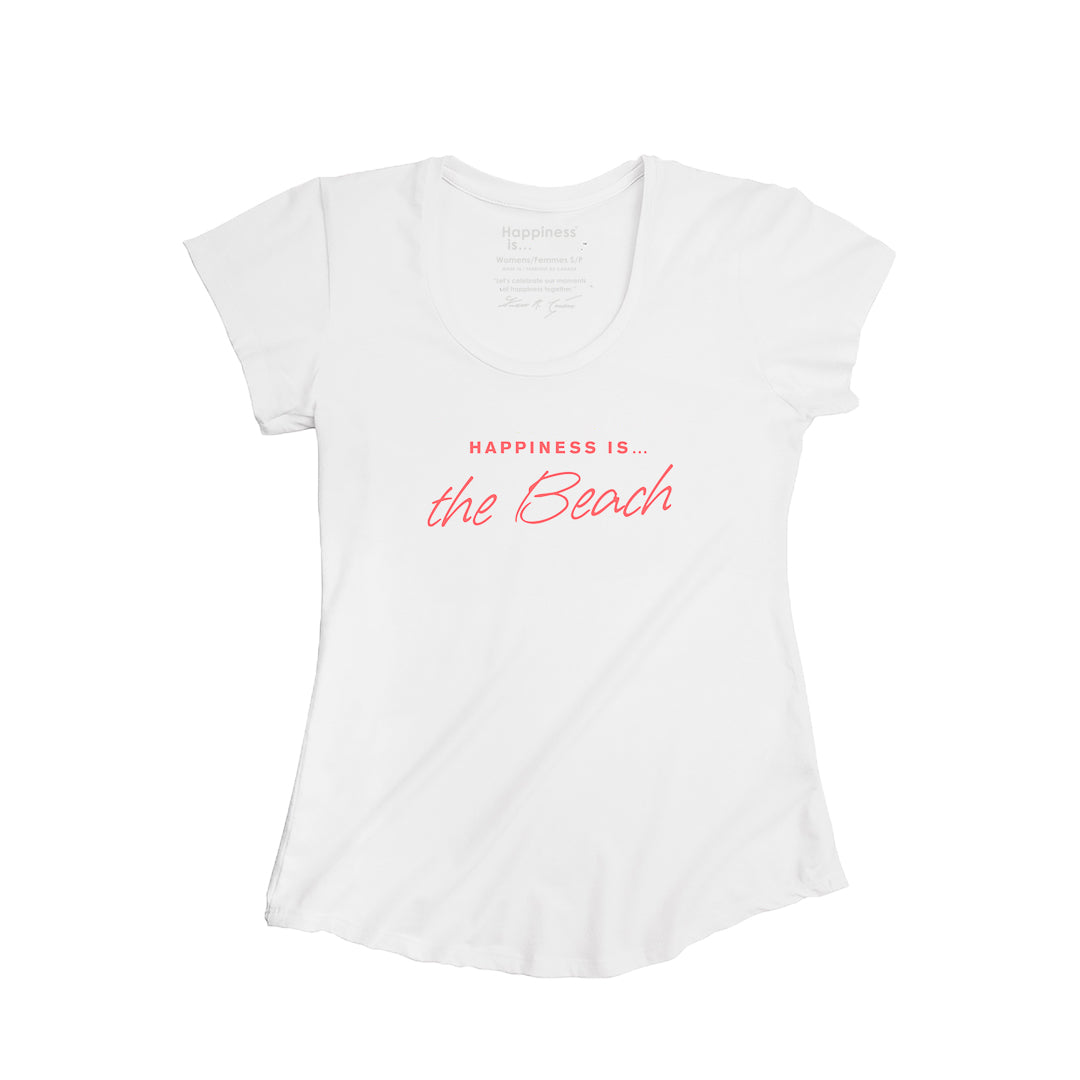 Women's Beach Scoop T, White