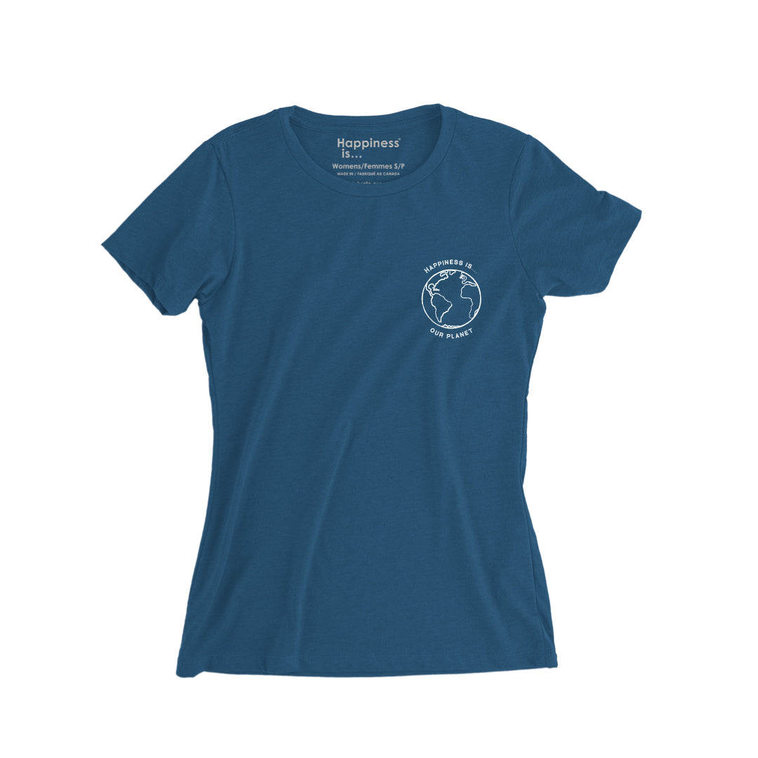 Women's Our Planet T-Shirt, Sea Blue